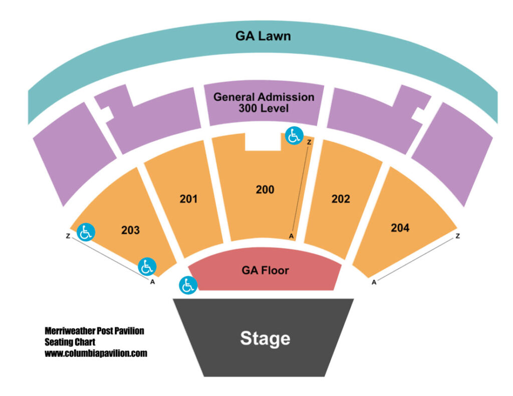 merriweather post pavilion seating chart